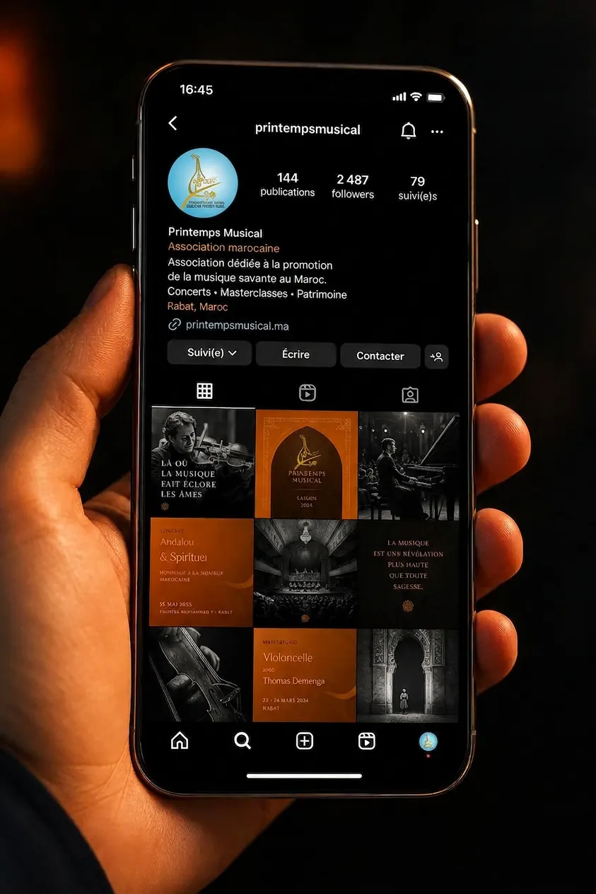 Profil Instagram de l'association sur smartphone