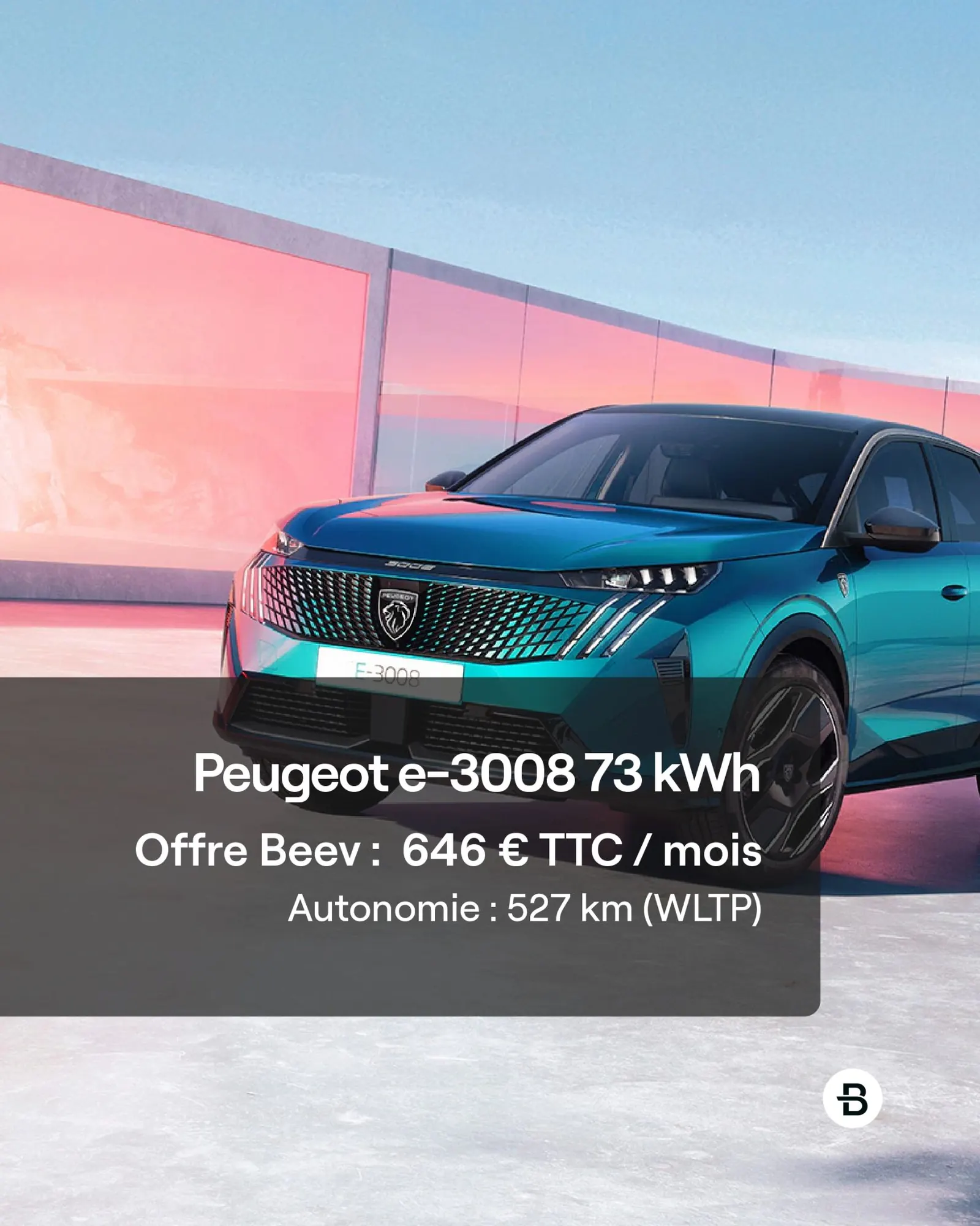 Visuel offre de leasing Peugeot e-3008